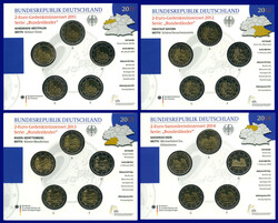 2 Euro 2011-2014 ADFGJ, 4 kpl. Serien der "Bundesländer" Nordrhein ...